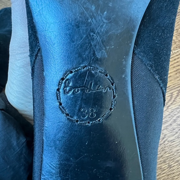 BODEN Black Suede Heeled Ankle Boots Booties Leather Pull On‎ Stretch 38 - Picture 7 of 9